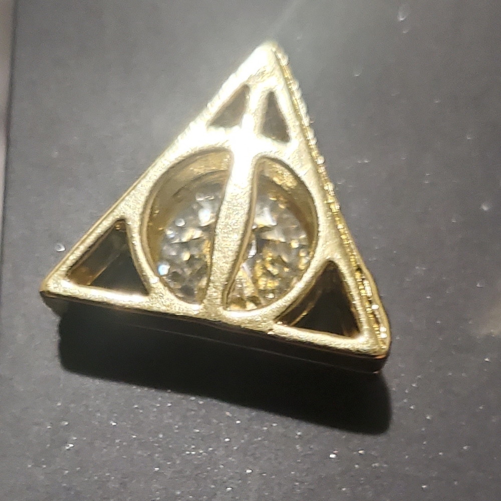 Deathly Hallows Stud Earrings (Gold Plated)  | Custom Jewelry | Harry Potter